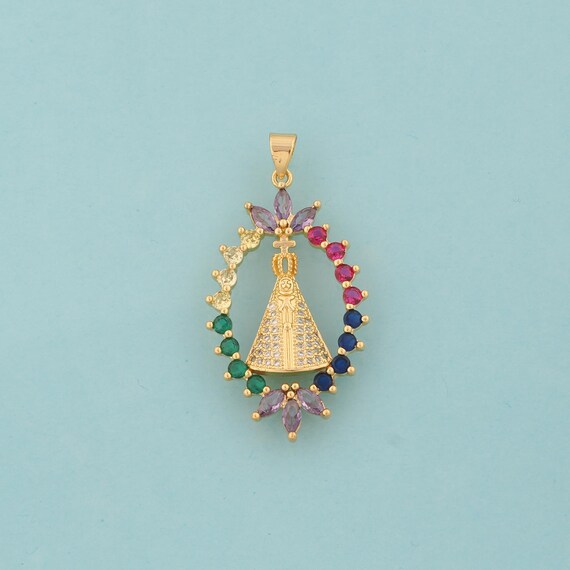 Gold CZ Pope Charms,Religious Jewelry,Christian Pendant for DIY Jewelry Making,18K Gold
