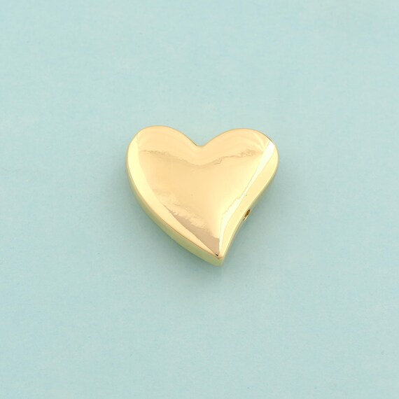 Heart Spacer Beads,Love Beads,Heart Beads for DIY Jewelry Making,18K Gold