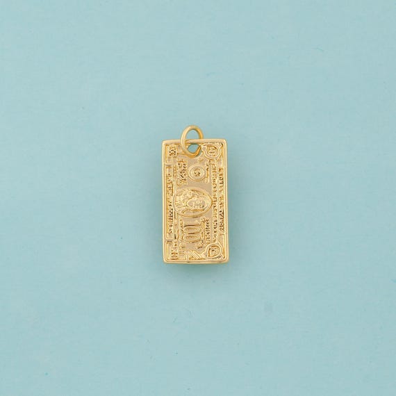 Gold Money Charms,Money Jewelry,Money Pendant for DIY Jewelry Making,18K Gold