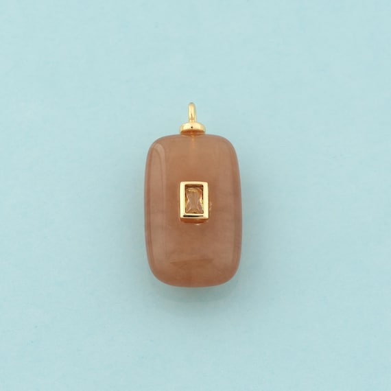Gold Energy Stone Charms,Natural Stone Jewelry,Stone Pendant for DIY Jewelry Making,18K Gold