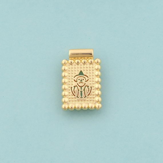 Gold Joker Charms,Square Jewelry,Joker Pendant for DIY Jewelry Making,18K Gold