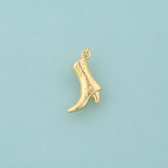 Gold High Heel Boots Charms,High Heel Boots Jewelry,High Heel Boots Pendant for DIY Jewelry Making,18K Gold