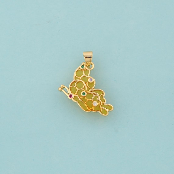 Gold CZ Butterfly Charms,Butterfly Jewelry,Butterfly Pendant for DIY Jewelry Making,18K Gold