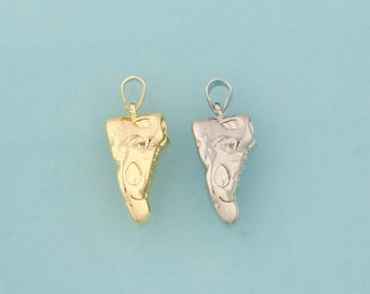 Gold Sneaker Charms,High Top Shoe Jewelry,Shoe Pendant for DIY Jewelry Making,18K Gold & Rhodium