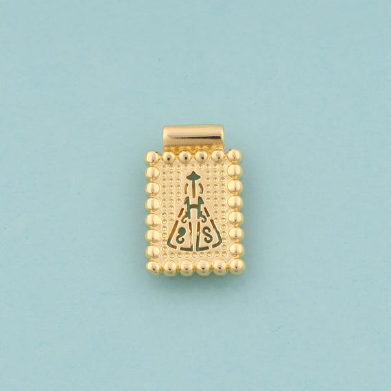 Gold Pope Charms,Square Jewelry,Christian Pendant for DIY Jewelry Making,18K Gold