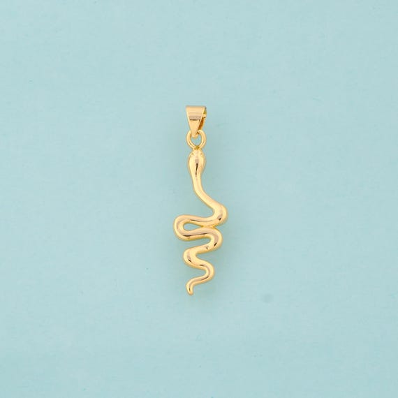 Gold Snake Charms,Animal Jewelry,Snake Pendant for DIY Jewelry Making,18K Gold