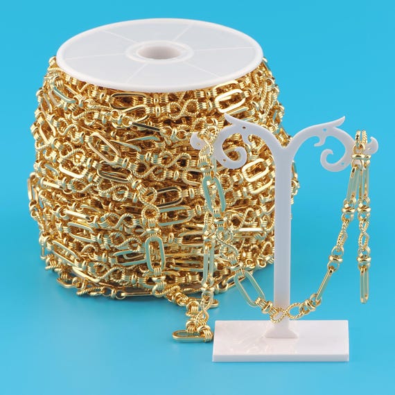 Gold Figure 8 Chain,Special Jewelry Chain,Semi-Finished Product Chain for DIY Jewelry Making,18K Gold