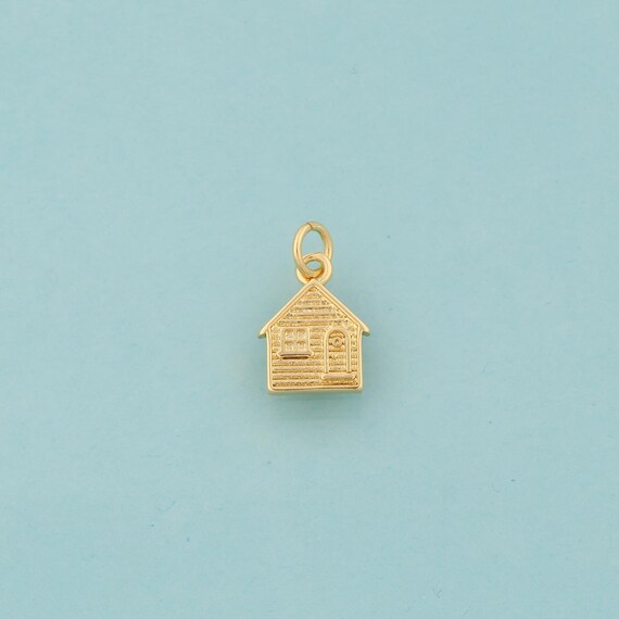 Gold House Charms,House Jewelry,House Pendant for DIY Jewelry Making,18K Gold