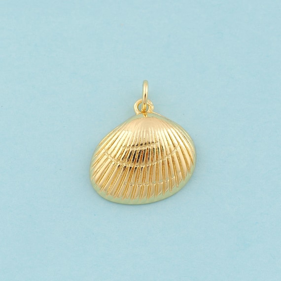 Gold Shell Charms,Shell Jewelry,Shell Pendant for DIY Jewelry Making,18K Gold