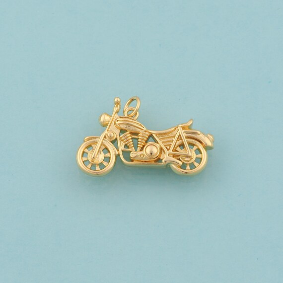 Gold Motorcycle Charms,Motorcycle Jewelry,Motorcycle Pendant for DIY Jewelry Making,18K Gold