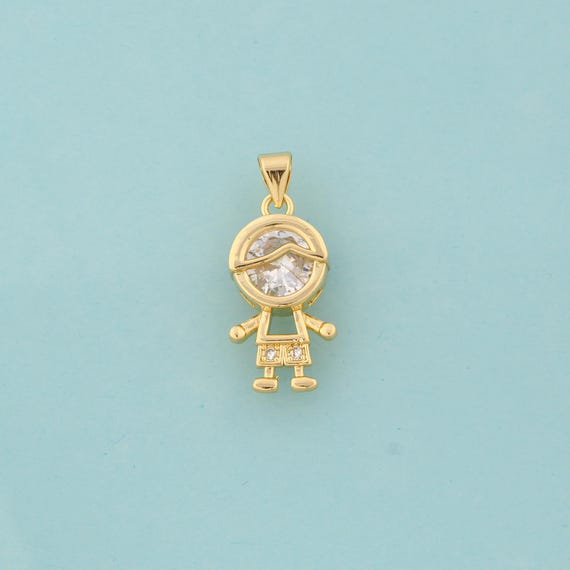 Gold CZ Character Charms,Character Jewelry,Character Pendant for DIY Jewelry Making,18K Gold