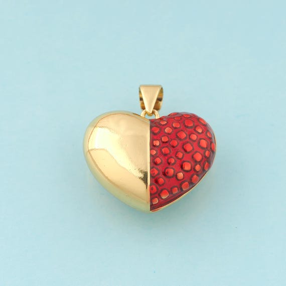 Gold Heart Charms,Heart Jewelry,Heart Pendant for DIY Jewelry Making,18K Gold