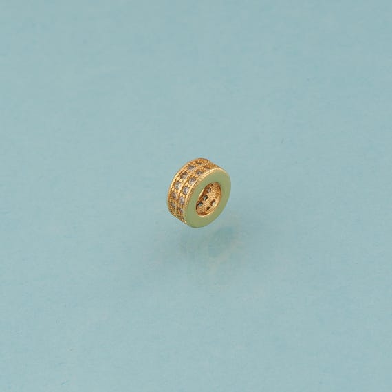 CZ Round Tube Spacer Beads,Round Beads,Tube Beads for DIY Jewelry Making,18K Gold