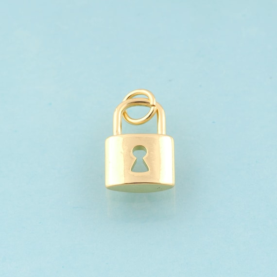 5 Pcs Gold Lock Charms,Minimalist Jewelry,Lock Pendant for DIY Jewelry Making,18K Gold