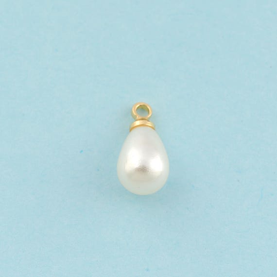 10 pcs Gold Water Drop Charms,Pearl Jewelry,Water Drop Pendant for DIY Jewelry Making,18K Gold