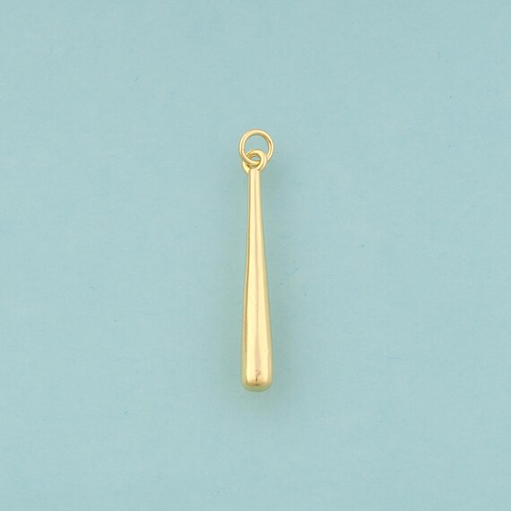Gold Baseball Bat Charms,Baseball Bat Jewelry,Baseball Bat Pendant for DIY Jewelry Making,18K Gold