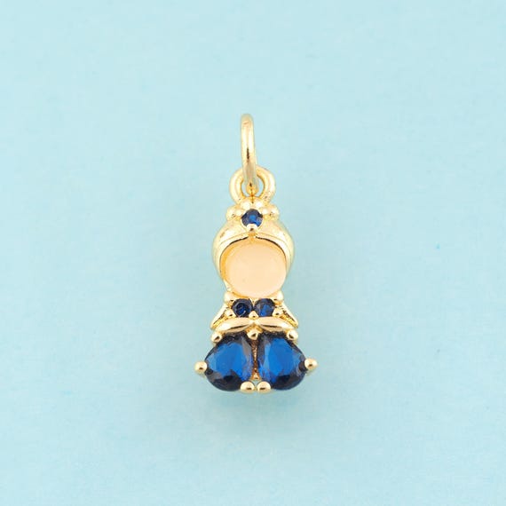 Gold CZ Character Charms,Character Jewelry,Character Pendant for DIY Jewelry Making,18K Gold