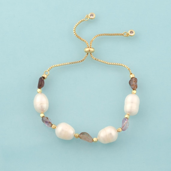 Gold Pearl Bracelet,Box Jewelry Bracelet,Telescopic Chain Bracelet for DIY Jewelry Making,18K Gold
