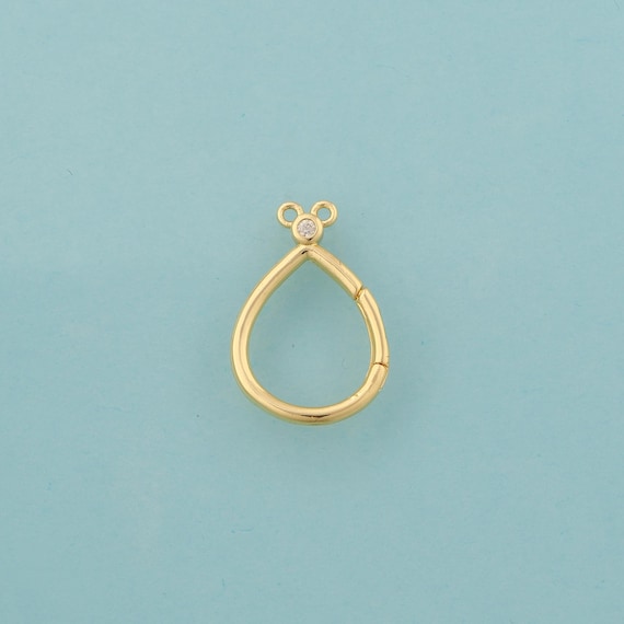 Gold Water Drop Clasp,Openable Jewelry Clasp,Tear Drop Clasp for DIY Jewelry Making,18K Gold