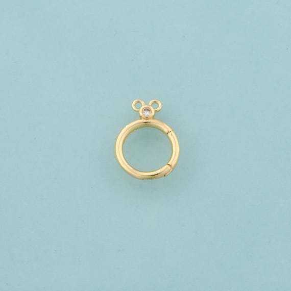 Gold Round Clasp,Openable Jewelry Clasp,Round Clasp for DIY Jewelry Making,18K Gold
