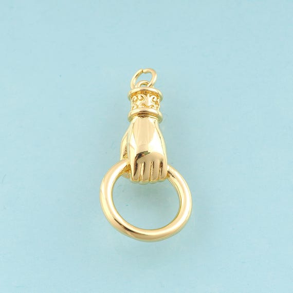 Gold Hand Charms,Hoop Jewelry,Hand Pendant for DIY Jewelry Making,18K Gold