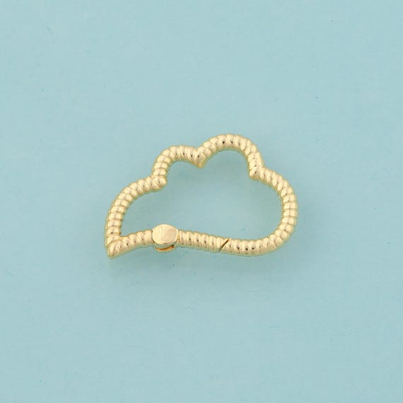 Gold Cloud Clasp,Push Door Jewelry Clasp,Snap Clasp for DIY Jewelry Making,18K Gold
