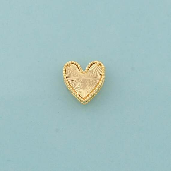 Gold Heart Charms,Minimalist Jewelry,Love Pendant for DIY Jewelry Making,18K Gold