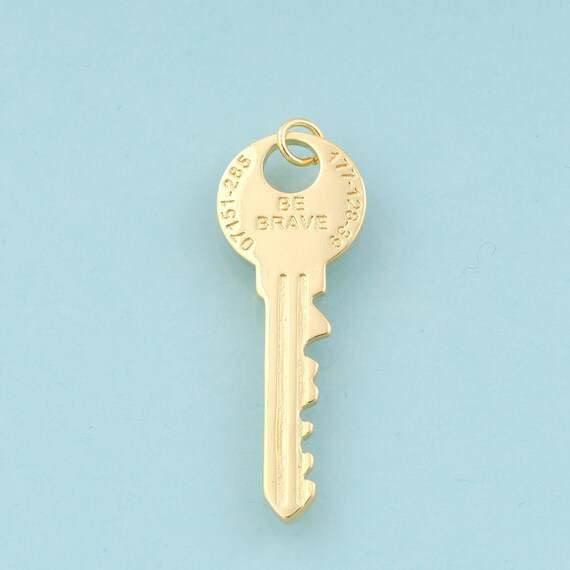 Gold Key Charms,Letter Jewelry,Key Pendant for DIY Jewelry Making,18K Gold