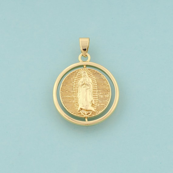 Gold Virgin Mary Charms,Saint Benedict Jewelry,Catholic Pendant for DIY Jewelry Making,18K Gold
