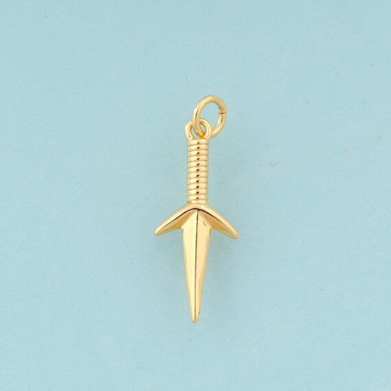 Gold Weapon Charms,Weapon Jewelry,Weapon Pendant for DIY Jewelry Making,18K Gold