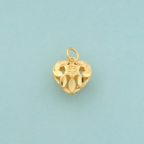 Gold Heart Charms,Love Jewelry,Heart Pendant for DIY Jewelry Making,18K Gold