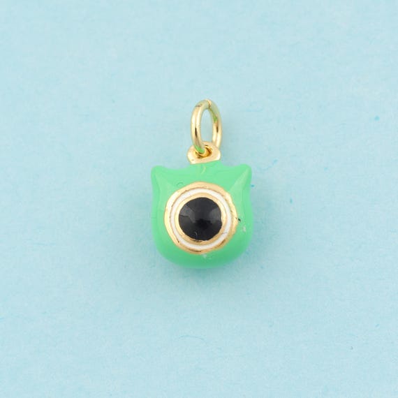 Gold Enamel Evil Eye Charms,Devil Eye Jewelry,Devil Eye Pendant for DIY Jewelry Making,18K Gold