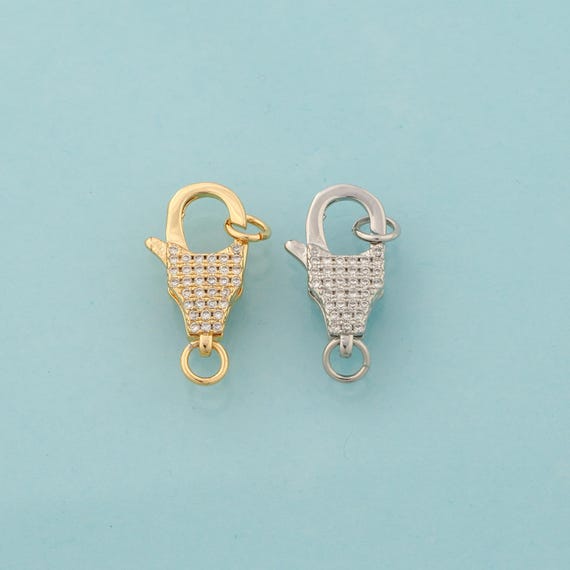 Gold Lobster Clasp,Claw Jewelry Clasp,Lobster Clasp for DIY Jewelry Making,18K Gold & Rhodium