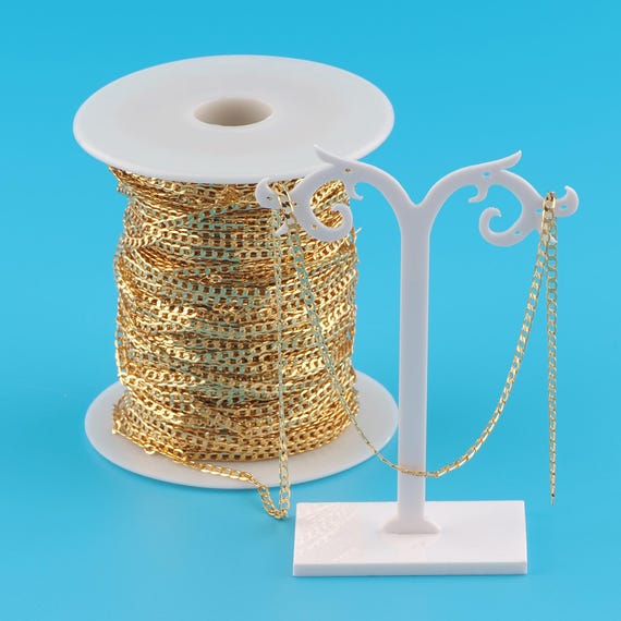 Gold Curb Chain,Special Jewelry Chain,Semi-Finished Product Chain for DIY Jewelry Making,18K Gold