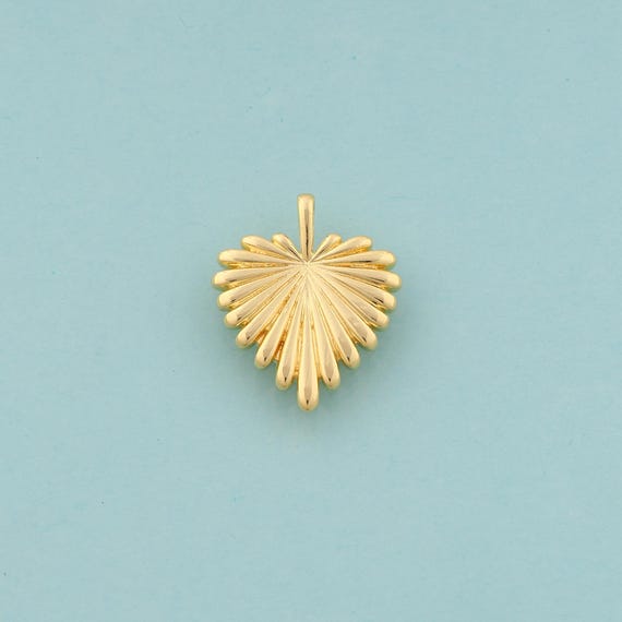 Gold Heart Charms,Love Jewelry,Heart Pendant for DIY Jewelry Making,18K Gold