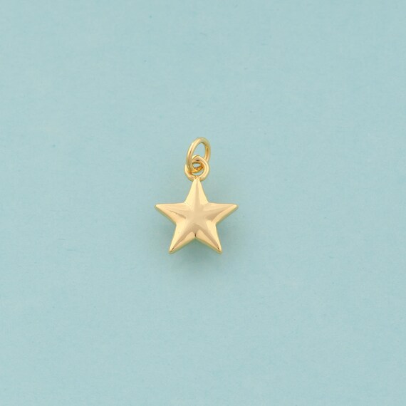 Gold Star Charms,Celestial Jewelry,Starburst Pendant for DIY Jewelry Making,18K Gold