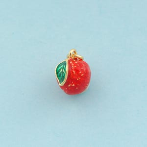 Gold Enamel Lychee Charms,Fruit Jewelry,Lychee Pendant for DIY Jewelry Making,18K Gold