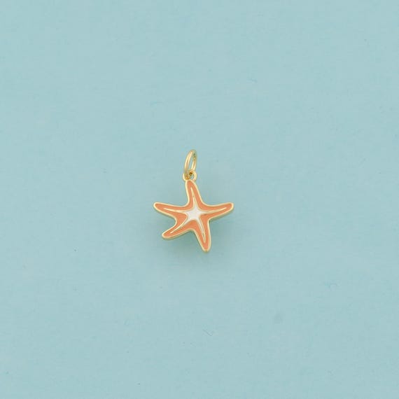 Gold Enamel Starfish Charms,Starfish Jewelry,Starfish Pendant for DIY Jewelry Making,18K Gold
