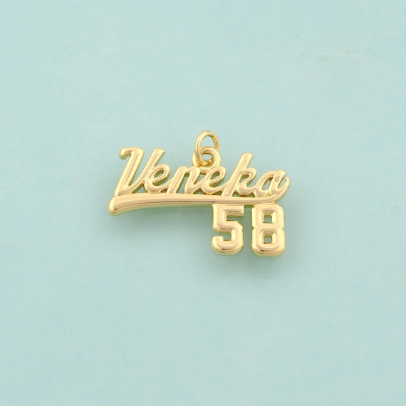 Gold Veneka 58 Charms,Letter Jewelry,Veneka 58 Pendant for DIY Jewelry Making,18K Gold