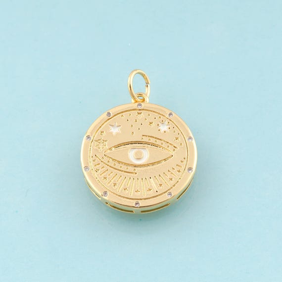 Gold Evil Eye Charms,Devil Eye Jewelry,Star Pendant for DIY Jewelry Making,18K Gold