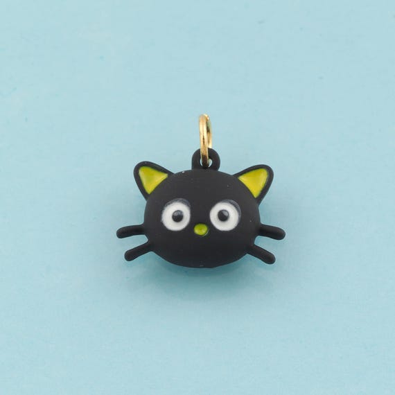 Gold Enamel Cat Charms,Pet Jewelry,Cat Pendant for DIY Jewelry Making,18K Gold