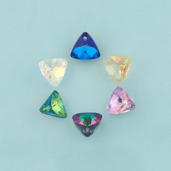 Triangle Crystal Pendant,Crystal AB Charms,Austrian Crystal,Made in Austria for DIY Jewelry Making