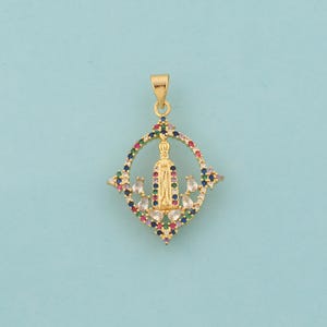 Gold CZ Pope Charms,Religious Jewelry,Christian Pendant for DIY Jewelry Making,18K Gold