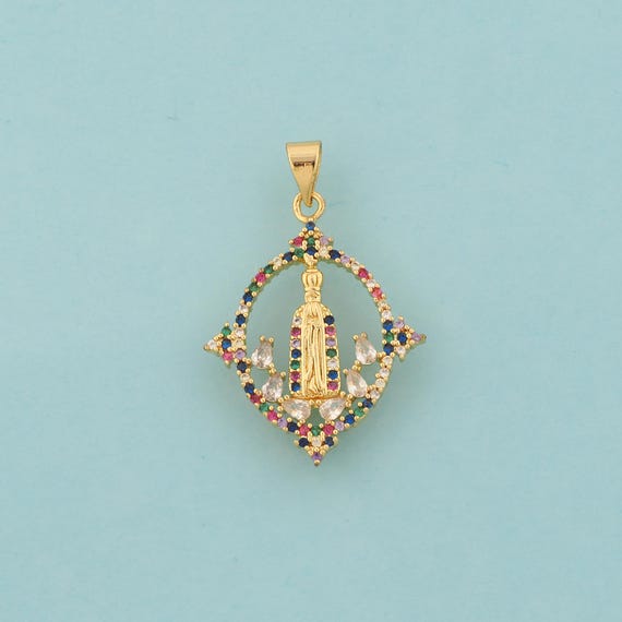 Gold CZ Pope Charms,Religious Jewelry,Christian Pendant for DIY Jewelry Making,18K Gold