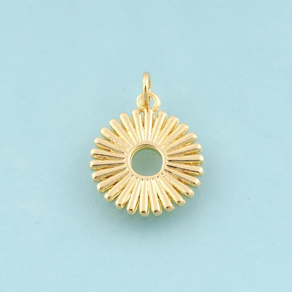 5 pcs Gold Round Charms,Minimalist Jewelry,Round Pendant,for DIY Jewelry Making,18K Gold