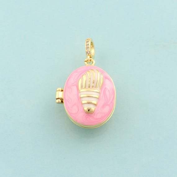 Gold Enamel Conch Charms,Photo Frame Jewelry,Conch Pendant for DIY Jewelry Making,18K Gold