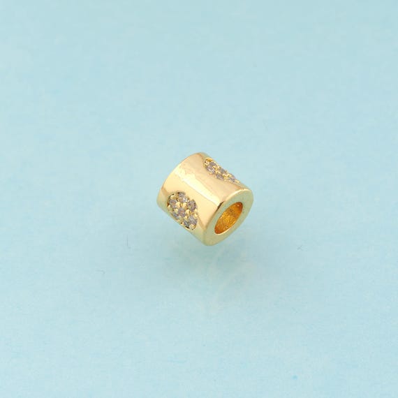 CZ Round Tube Spacer Beads,Tube Beads,Tube Beads for DIY Jewelry Making,18K Gold