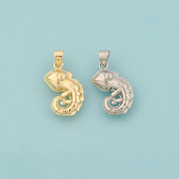 Gold Lizard Charms,Lizard Jewelry,Lizard Pendant for DIY Jewelry Making,18K Gold