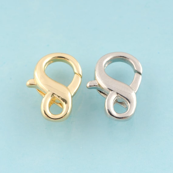 Gold Lobster Clasp,Claw Jewelry Clasp,Lobster Clasp for DIY Jewelry Making,18K Gold & Rhodium
