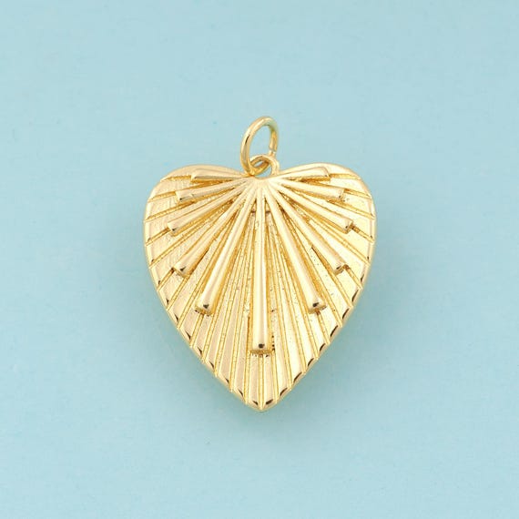 Gold Heart Charms,Heart Jewelry,Heart Pendant for DIY Jewelry Making,18K Gold